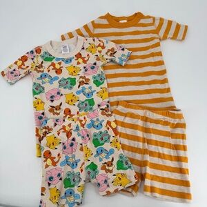 Hanna Andersson Short John Pokémon Pajamas Lot of 2 120 6 7 FLAWS